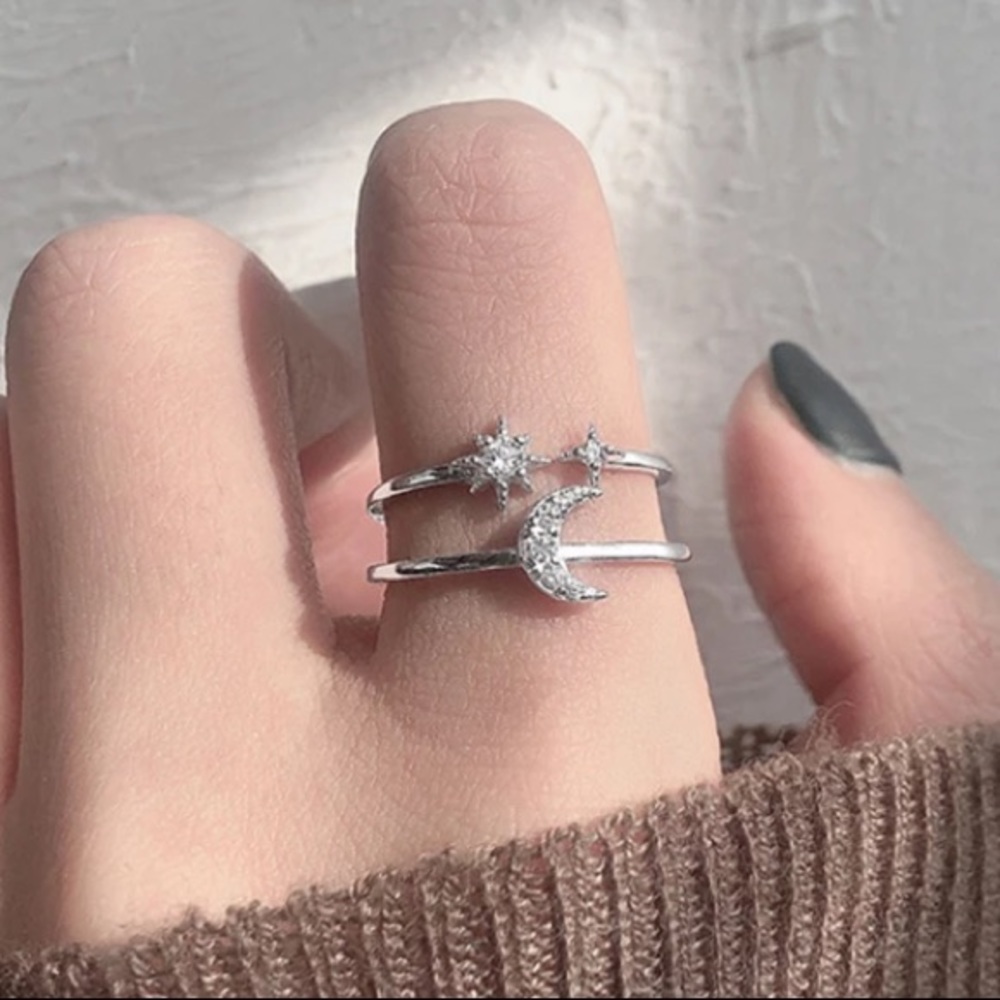 ✨Insta star 🌙 sterling silver ring